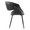 Curvo Contemporary Upholstered Chair in Black Metal and Black Faux Leather- Set of 2 — side view