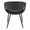 Curvo Contemporary Upholstered Chair in Black Metal and Black Faux Leather- Set of 2 — back view