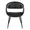 Curvo Contemporary Upholstered Chair in Black Metal and Black Faux Leather- Set of 2 — front view