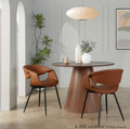 Curvo accent chairs & seating in Black Metal, Camel PU, featuring faux leather design and leather design