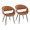 Curvo Contemporary Upholstered Chair in Black Metal and Camel Faux Leather- Set of 2 — pair view