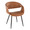 Curvo Contemporary Upholstered Chair in Black Metal and Camel Faux Leather- Set of 2 — product view
