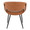 Curvo Contemporary Upholstered Chair in Black Metal and Camel Faux Leather- Set of 2 — back view