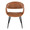 Curvo Contemporary Upholstered Chair in Black Metal and Camel Faux Leather- Set of 2 — front view
