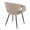 Curvo Contemporary Upholstered Chair in Black Metal and Light Grey Faux Leather- Set of 2 — rear three-quarter view