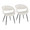 Curvo Contemporary Upholstered Chair in Black Metal and White Faux Leather- Set of 2 — pair view