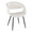 Curvo Contemporary Upholstered Chair in Black Metal and White Faux Leather- Set of 2 — product view