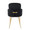Dahlia Contemporary Dining Chair in Gold Metal and Black Velvet with Gold Accent- Set of 2 — back view