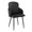 Dahlia Contemporary Dining Chair in Black Metal and Black Faux Leather with Chrome Accent- Set of 2 — product view