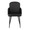 Dahlia Contemporary Dining Chair in Black Metal and Black Faux Leather with Chrome Accent- Set of 2 — front view