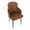 Dahlia dining chair in Black Metal, Camel PU, Chrome, top view, featuring faux leather design and leather design