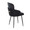 Dahlia dining chair in Black Metal, Black Velvet, Gold Metal, back and side view, featuring velvet design and metal design