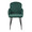 Dahlia Contemporary Dining Chair in Black Metal and Green Velvet with Gold Accent- Set of 2 — front view