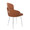 Dahlia dining chair in Camel PU, Chrome, back and side view, featuring faux leather design and leather design