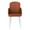 Dahlia dining chair in Camel PU, Chrome, front view, featuring faux leather design and leather design