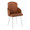 Dahlia Contemporary Dining Chair in Chrome Metal and Camel Faux Leather with Chrome Accent- Set of 2 — product view
