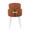 Dahlia Contemporary Dining Chair in Chrome Metal and Camel Faux Leather with Chrome Accent- Set of 2 — back view