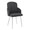 Dahlia dining chair in Grey Fabric, Chrome, product view, featuring faux leather design and leather design