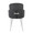 Dahlia dining chair in Grey Fabric, Chrome, back view, featuring faux leather design and leather design