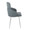 Dahlia dining chair in Grey PU, Chrome, side view, featuring faux leather design and leather design