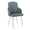 Dahlia dining chair in Grey PU, Chrome, product view, featuring faux leather design and leather design