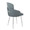 Dahlia dining chair in Grey PU, Chrome, back and side view, featuring faux leather design and leather design