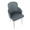 Dahlia dining chair in Grey PU, Chrome, top view, featuring faux leather design and leather design