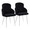 Dahlia Contemporary Dining Chair in Chrome Metal and Black Velvet with Gold Accent- Set of 2 — pair view