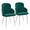 Dahlia Contemporary Dining Chair in Chrome Metal and Green Velvet with Gold Accent- Set of 2 — pair view