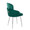 Dahlia Contemporary Dining Chair in Chrome Metal and Green Velvet with Gold Accent- Set of 2 — rear three-quarter view