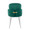 Dahlia Contemporary Dining Chair in Chrome Metal and Green Velvet with Gold Accent- Set of 2 — back view