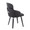 Dahlia Contemporary Dining Chair in Black Wood and Black Faux Leather with Chrome Accent- Set of 2 — rear three-quarter view
