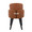 Dahlia dining chair in Black Wood, Camel PU, Chrome Metal, back view, featuring wood frame