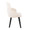 Dahlia dining chair in Black Wood, Cream Fabric, Chrome Metal, side view, featuring wood frame