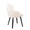 Dahlia dining chair in Black Wood, Cream Fabric, Chrome Metal, back and side view, featuring wood frame