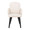 Dahlia dining chair in Black Wood, Cream Fabric, Chrome Metal, front view, featuring wood frame
