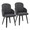 Dahlia dining chair in Black Wood, Grey Fabric, Chrome, coordinated set view, featuring wood frame