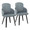 Dahlia dining chair in Black Wood, Grey PU, Chrome, coordinated set view, featuring wood frame