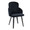 Dahlia dining chair in Black Wood, Black Velvet, Gold Metal, product view, featuring wood frame