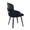 Dahlia dining chair in Black Wood, Black Velvet, Gold Metal, back and side view, featuring wood frame