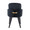 Dahlia dining chair in Black Wood, Black Velvet, Gold Metal, back view, featuring wood frame