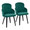 Dahlia Contemporary Dining Chair in Black Wood and Green Velvet with Gold Accent- Set of 2 — pair view