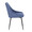 Diana Contemporary Chair in Black Metal and Blue Corduroy Fabric- Set of 2 — side view