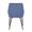 Diana Contemporary Chair in Black Metal and Blue Corduroy Fabric- Set of 2 — back view