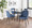 Diana Contemporary Chair in Black Metal and Blue Corduroy Fabric- Set of 2 — lifestyle photo 3