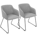 Daniella Contemporary Dining/Accent Chair in Light Grey- Set of 2 — pair view