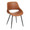 Fabrico Mid-Century Modern Accent/Dining Chair in Black Metal and Camel Faux Leather- Set of 2 — product view