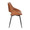 Fabrico Mid-Century Modern Accent/Dining Chair in Black Metal and Camel Faux Leather- Set of 2 — side view