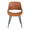 Fabrico Mid-Century Modern Accent/Dining Chair in Black Metal and Camel Faux Leather- Set of 2 — front view