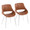 Fabrico Mid-Century Modern Accent/Dining Chair in Chrome Metal and Camel Faux Leather- Set of 2 — pair view